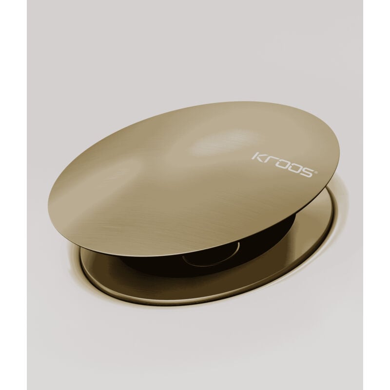 Kroos ® - Bonde de lavabo Doré brossé - Sans trop-plein