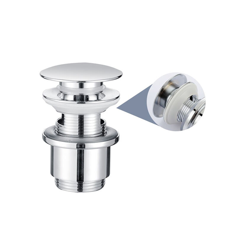 Ubeegol - Bonde de Lavabo Chromé Bonde Pop-up avec Trop-plein Automatique Vidage Universelle en Cuivre Grande Evacuation