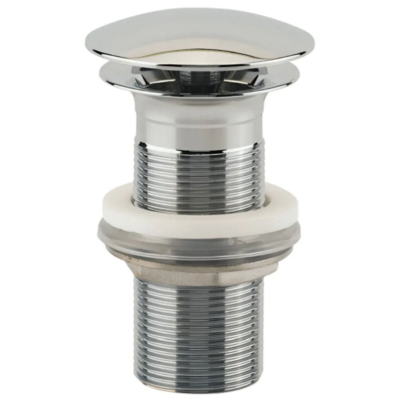 Valentin - Bonde design pour lavabo écoulement libre, hauteur 100 mm, laiton chromé