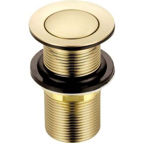 Bonde de lavabo de rechange en laiton, sans fente, couleur or brossé, raccord standard G 1 1/4" BSP, 1 pièce
