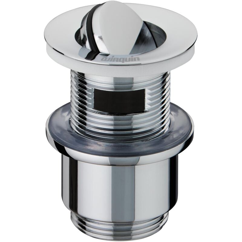 Wirquin - Bonde de lavabo Design avec clapet rotatif, trop plein et corps de bonde 30723427, gris