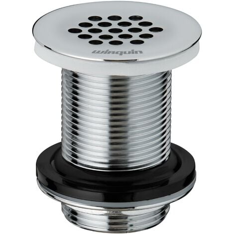 Bonde de lavabo design en laiton 19 trous hauteur 75 mm, Wirquin 30723421, gris