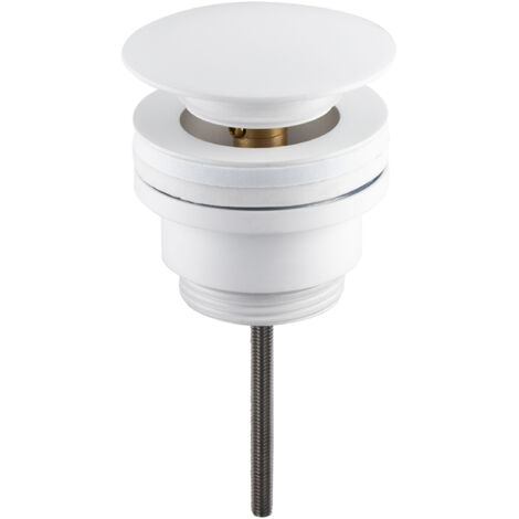 Bonde de lavabo en laiton Click-Clack modèle D universelle pour lavabo 1/4 de pouce blanche