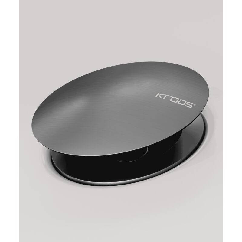 Kroos ® - Bonde de lavabo Gun métal - Avec trop-plein