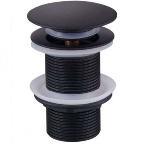 Bonde de Lavabo Noir Sans Trop Plein, Bonde de Lavabo Pop Up Noir Universelle, Bonde de Vidage Sans Trop Plein, Bonde de Vidange Sans Trop Plein, Bonde Pop Up Automatique pour Vasque a Poser