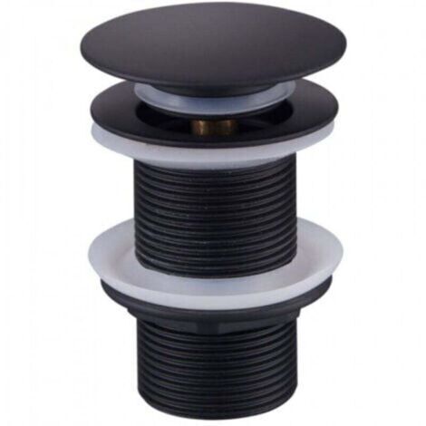 Bonde de Lavabo Noir Sans Trop Plein, Bonde de Lavabo Pop Up Noir Universelle, Bonde de Vidage Sans Trop Plein, Bonde de Vidange Sans Trop Plein, Bonde Pop Up Automatique pour Vasque a Poser