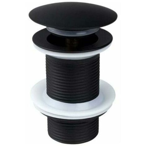 Bonde de Lavabo Noir Sans Trop Plein, Bonde de Lavabo Pop Up Noir Universelle, Bonde de Vidage Sans Trop Plein, Bonde de Vidange Sans Trop Plein, Bonde Pop Up Automatique pour Vasque a Poser, zhuoxu