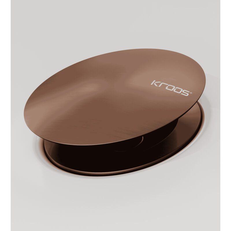 Kroos ® - Bonde de lavabo Or rose brossé - Avec trop-plein