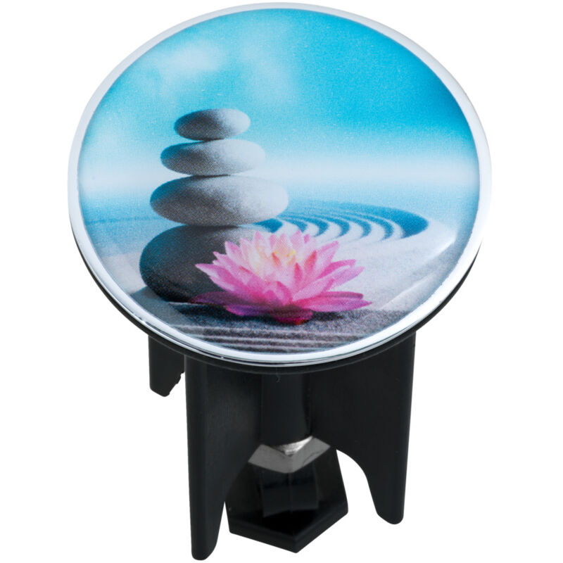 WENKO Bouchon d'évier Pluggy®, Bonde de lavabo, Spirit, Laiton noir, Ø 3,9 x 6,5 cm, multicolore