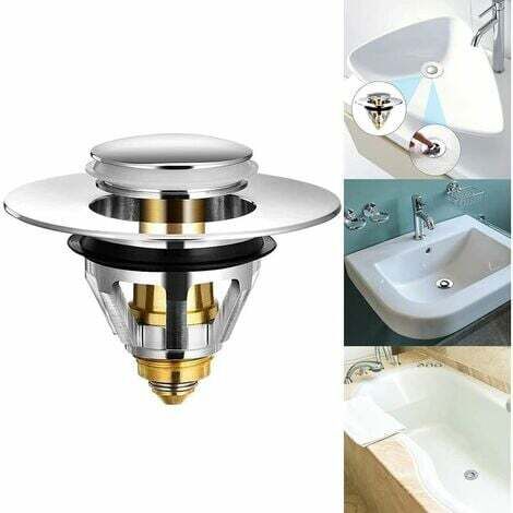 Bonde De Lavabo, Pop-up Bonde Baignoire Universel Flitre De Vidange Anti-bloqué en Acier Inoxydable pour 34-38mm Trou Vidange