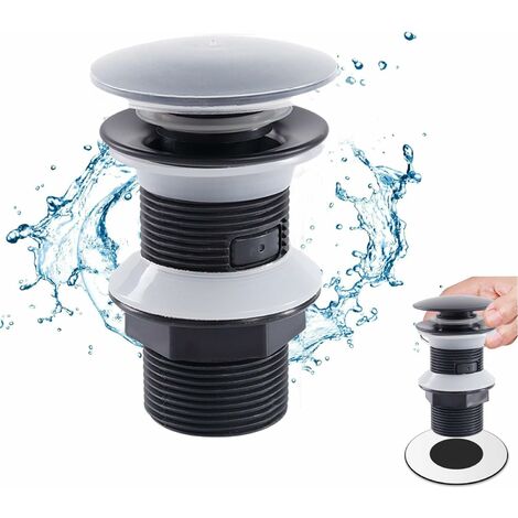 Bonde de Lavabo Pop-up sans Trop-plein, Bath Tub Drain and Overflow Kit, Metal Tip-Toe Bathtub Drain Replacement Kit with Coarse Thread