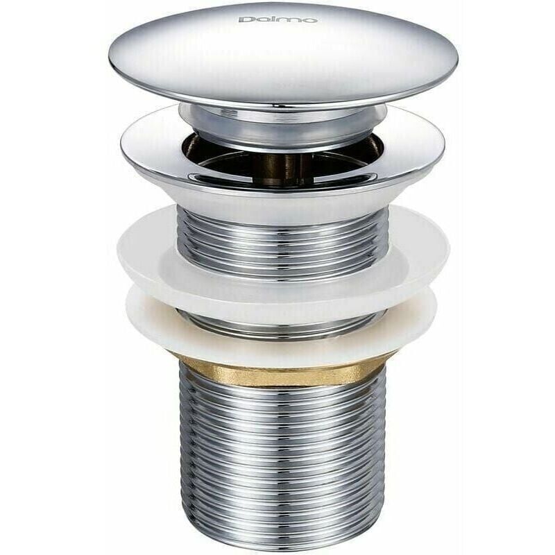 Bonde de Lavabo Pop-up sans Trop-Plein en Laiton Chromé G 1-1/4, Équipée d'un Système d'Ouverture et de Fermeture Facile à Bouton-Poussoir...DEBUNS