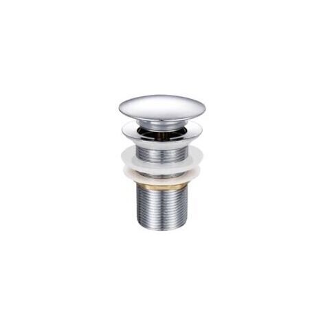 Bonde de Lavabo Pop-up, Vidage Clapet Push Open Pour Lavabo, Chrom G 1-1/4" – Sans trop-plein FLITI