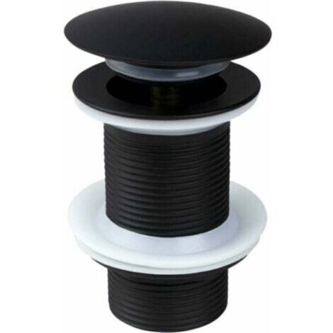 Bonde de Lavabo sans Trop Plein Universelle,Bonde de Lavabo Pop Up, Bonde Clic Clac,Bonde Pop Up, Noir