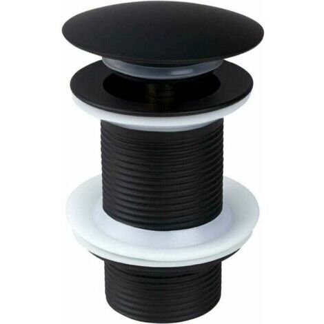Bonde de Lavabo sans Trop Plein Universelle,Bonde de Lavabo Pop Up, Bonde Clic Clac,Bonde Pop Up, Noir