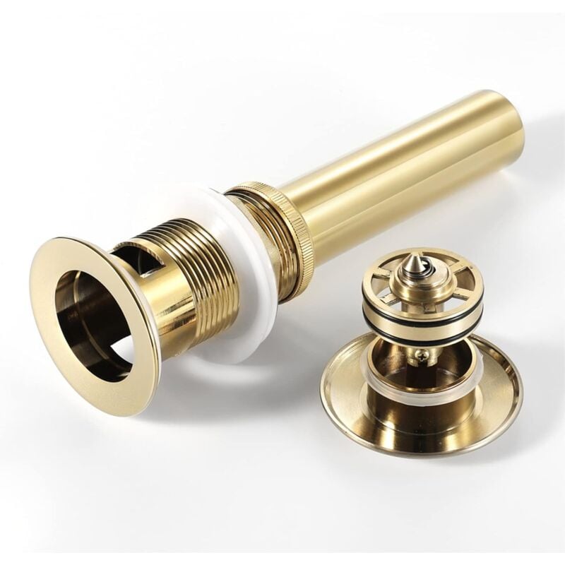 KZQ - Bonde De Lavabo,Angle en Laiton Simple Pop Up Évier à Déchets Évier De Navire avec Trop-Plein Lavabo Vanité Évier Bouchons De Vidange,A