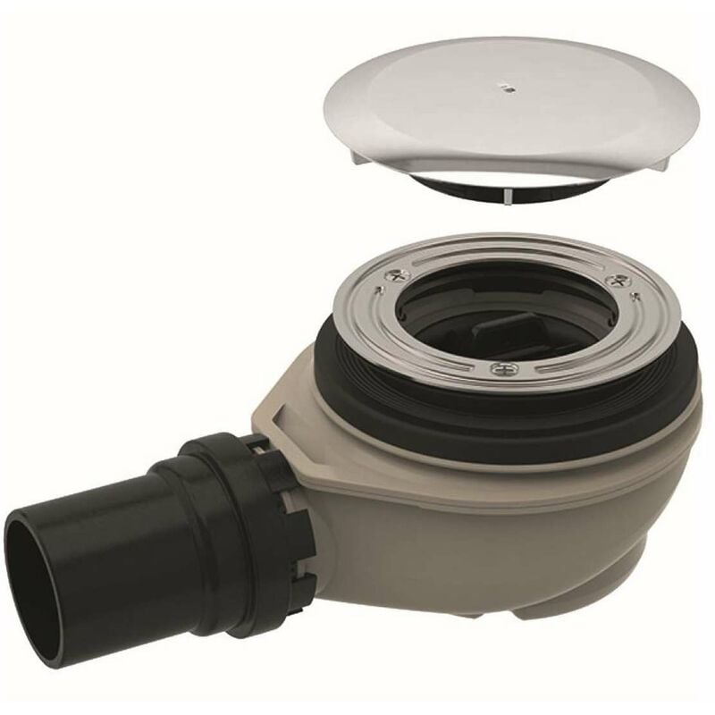 Geberit - Accessoires - Garniture d'évacuation de douche d90 avec cache de la bonde d'évacuation, chrome 150.551.21.1