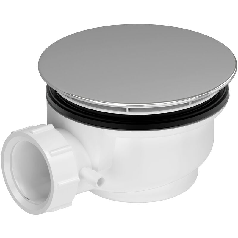 Aurlane - Bonde de Receveur Diamètre 90 mm - Capot Chrome - Evacuation Horizontale