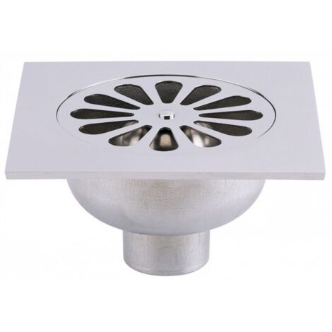 Bonde de sol carrée Sortie Verticale 150x150 mm