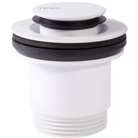 Bonde de vidage clic-clac Simple-Rapid pour lavabo Blanc mat - TRES 24284020BM
