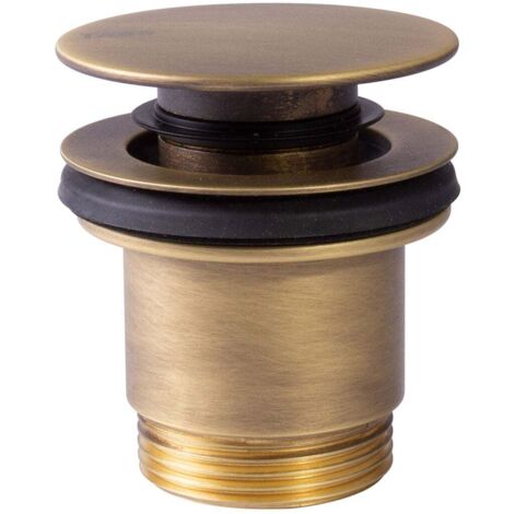 Bonde de vidage clic-clac Simple-Rapid pour lavabo Laiton vieilli Mat - TRES 24284010LM
