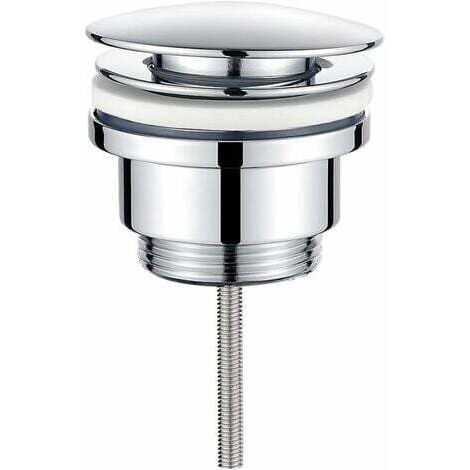Bonde de vidage pour lavabo de salle de bain POP-UP avec/sans Trop Plein, Bonde de Lavabo Push Open en Métal, Chrome