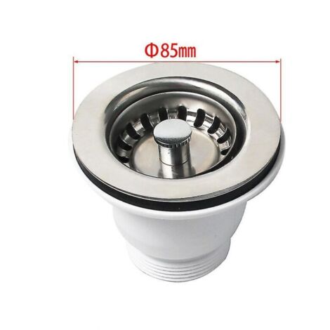 Bonde de vidange pour évier Belfast chromée de 85 mm - Compatible avec un trou de 60 mm
