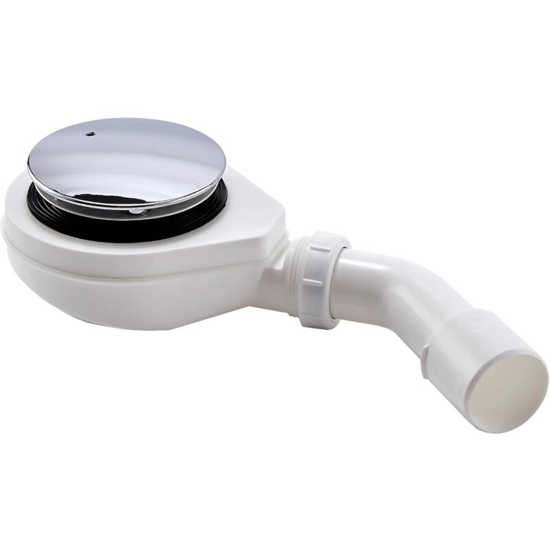 Bonde d'écoulement siphon receveur de douche 90 mm, avec système anti-odeurs et tamis à cheveux, kit d'écoulement de douche et coude d'écoulement DN