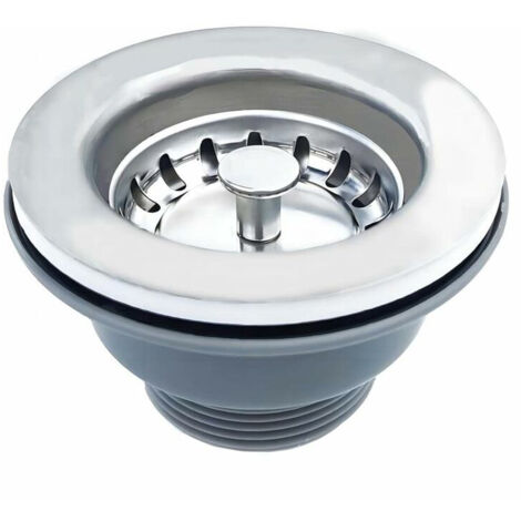 Bonde D'évier sans Trop Plein Panier Inox ø 85 mm 1½", Acier Inoxydable + ABS, Bonde + Panier