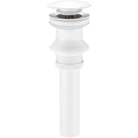 Bonde escamotable blanche avec trop-plein bouchon de vidange escamotable pour dessus de vanité bouchon de vidange escamotable en laiton revêtu blanc bouchon de vidange évier bouton poussoir avec panie
