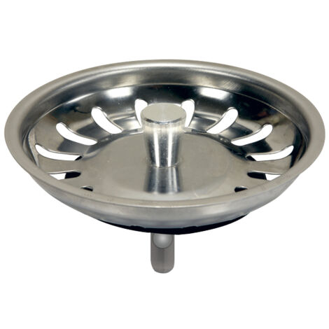 Bonde évier 83mm – Acier galvanisé et métal chromé – Système de vidage efficace – Bouchon crépine pour drainage déchets – Tycner