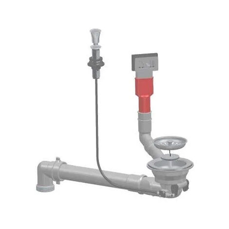 Bonde évier automatique diamètre 90 mm – Vidage efficace avec tubulure intégrée – Gain de place pour espaces confinés – Lira
