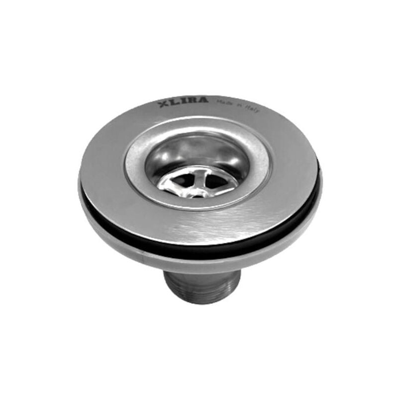 Bonde évier sans tube de surverse acier inox diamètre 121 mm pour trou diamètre 90 mm