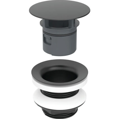 Bonde Geberit à écoulement libre et recouvrement de soupape - Noir mat, Longueur 8 cm