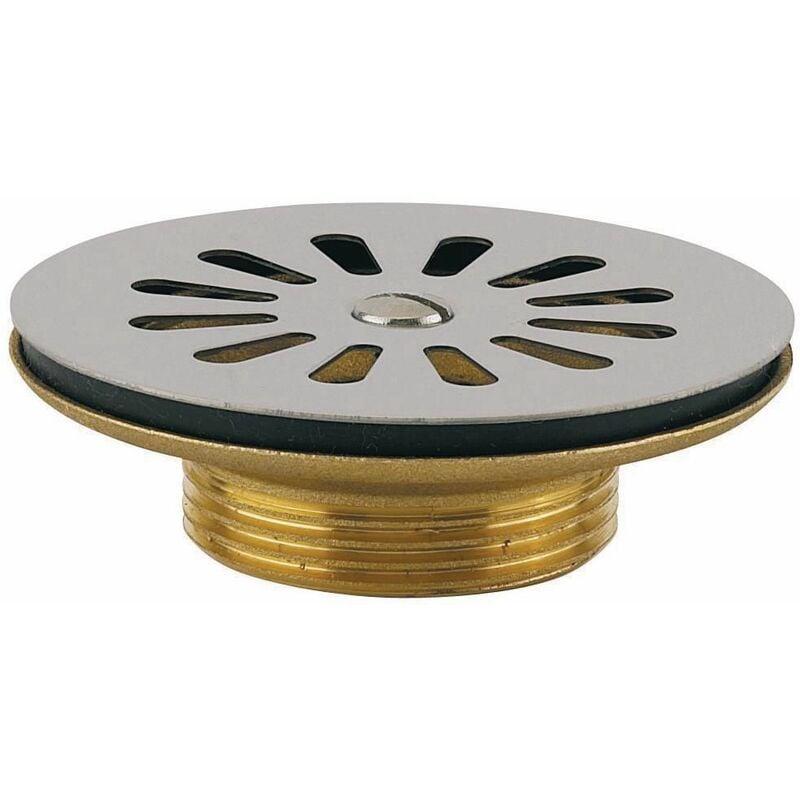 Bonde évier - en laiton - grès - sans trop plein - diamètre 60 mm - a grille - nf Altech 35110000034