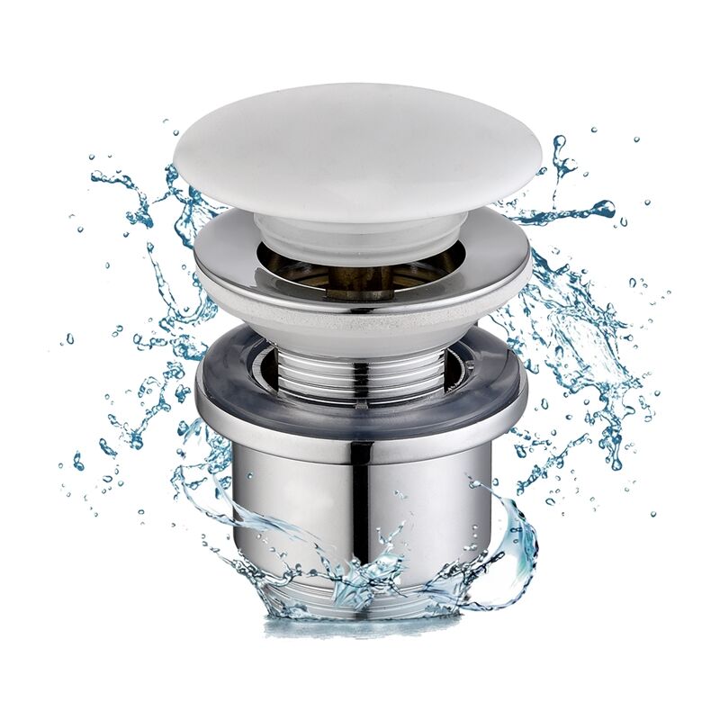 Ubeegol - Bonde Lavabo Bonde Pop-up avec Trop-plein Équipé Panier-filtre Quick-clac Bonde de Vidage en Cuivre Chromé Vanne de Vidange