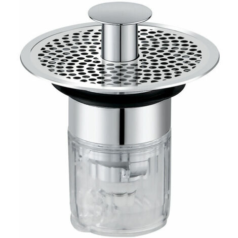 Bonde Lavabo Universel, Bouchon de Lavabo Pop-Up, Bonde de Lavabo avec crépine Anti-colmatage, Bouchon Lavabo Universel avec Valve à Eau magnétique 34-37mm