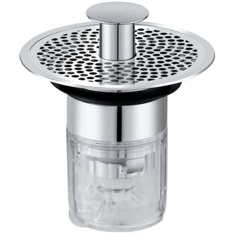 Bonde Lavabo Universel, Bouchon de Lavabo Pop-Up, Bonde de Lavabo avec crépine Anti-colmatage, Bouchon Lavabo Universel avec Valve à Eau magnétique 34-38mm
