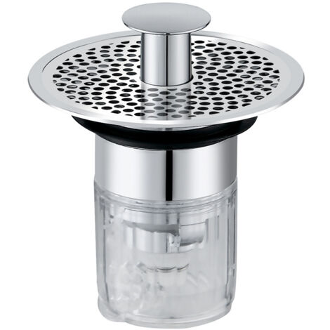 Bonde Lavabo Universel, Bouchon de Lavabo Pop-Up, Bonde de Lavabo avec crépine Anti-colmatage, Bouchon Lavabo Universel avec Valve à Eau magnétique 34-38mm