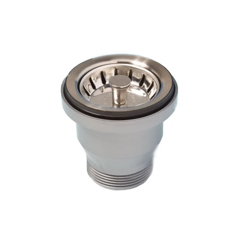 Lira - Bonde à panier sans trop plein, diamètre 70 mm nickel satiné