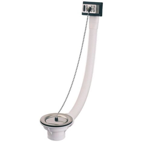 bonde plastique - evier grès - avec trop plein 1 cuve - diamètre 60 mm - a bouchon - nf - altech 85260000034