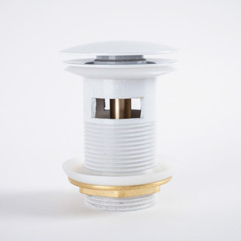 Wanda Collection - Bonde pop up avec trop plein pour lavabo, blanc