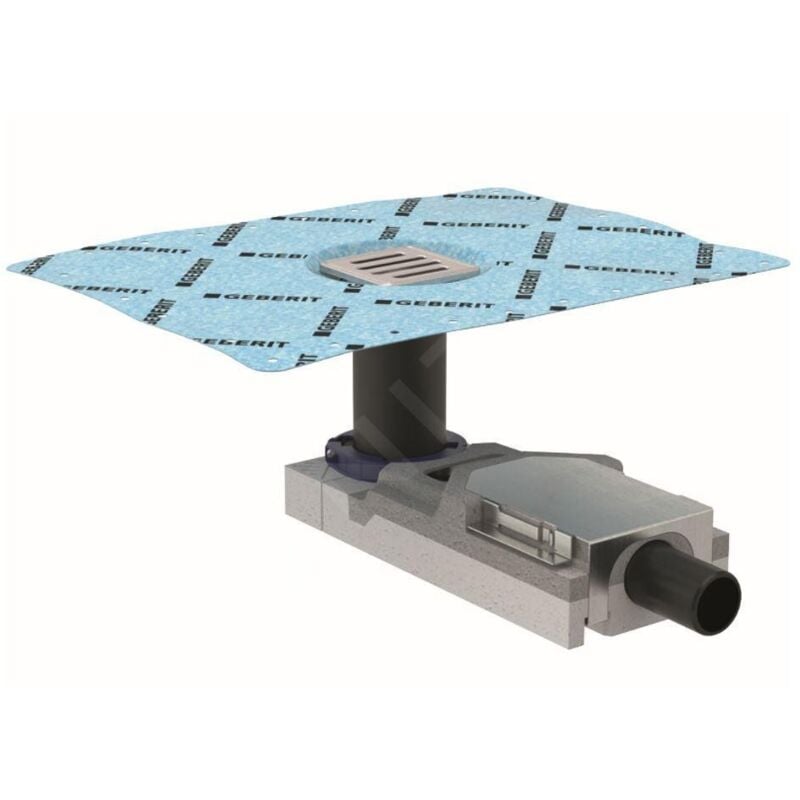 Geberit Accessoires - Bonde pour douche de plain-pied, pour une hauteur de chape au niveau de l’arrivée d’eau de 65 à 90 mm