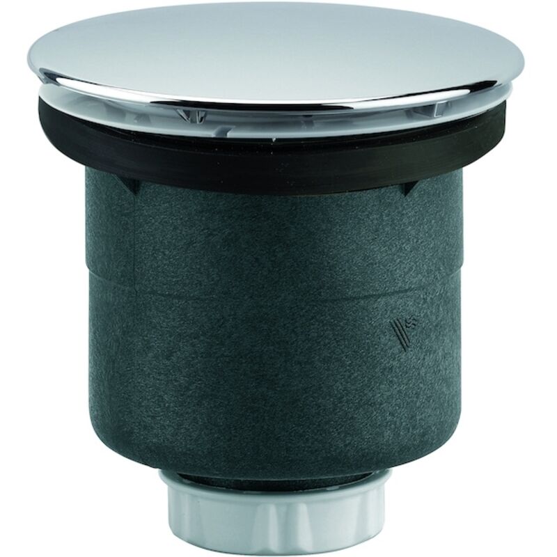 Drain de douche avec couvercle ABS Valentin noir/chromé 90mm