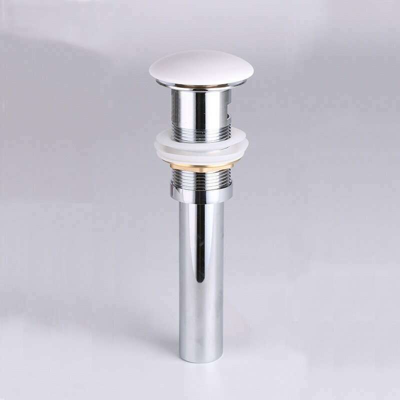 Piezzi - Bonde pour vasque + cache rond en céramique blanche - salle de bain