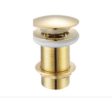 Bonde Push-open, aspect doré poli, BONDE DE LAVABO UNIVERSEL CLIC-CLAC，66mm