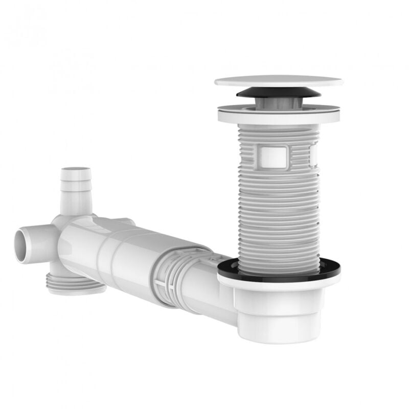 Bonde recoupable + tubulure de lavabo tbxp - Blanc