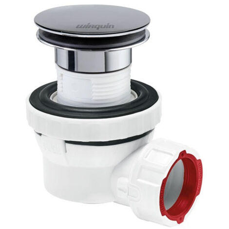 Bonde + siphon lavabo d32 quick clac corps blanc - WIRQUIN