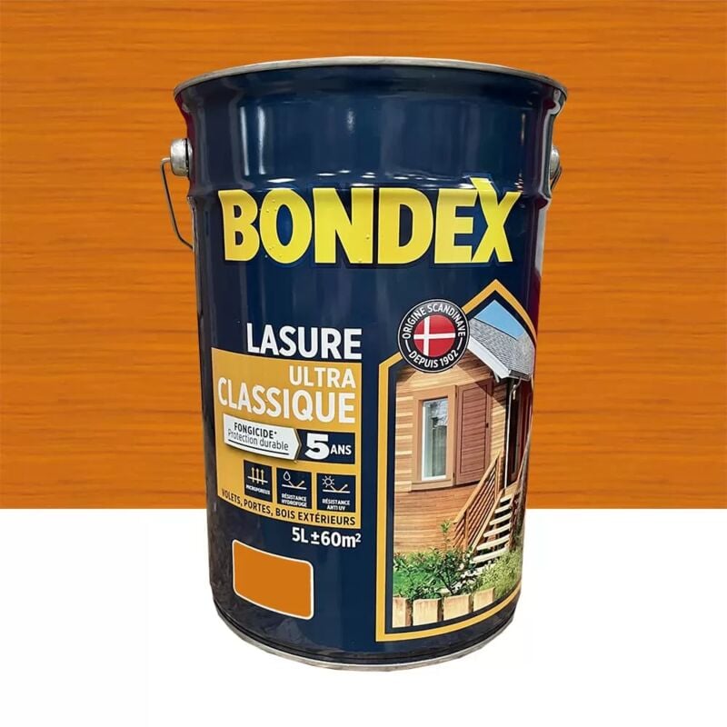 Lasure BONDEX Ultra Classique Fongicide 5 ans Teck 5 L