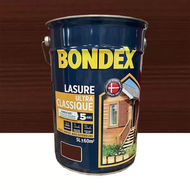 Lasure BONDEX Ultra Classique Fongicide 5 ans Chêne rustique 5 L
